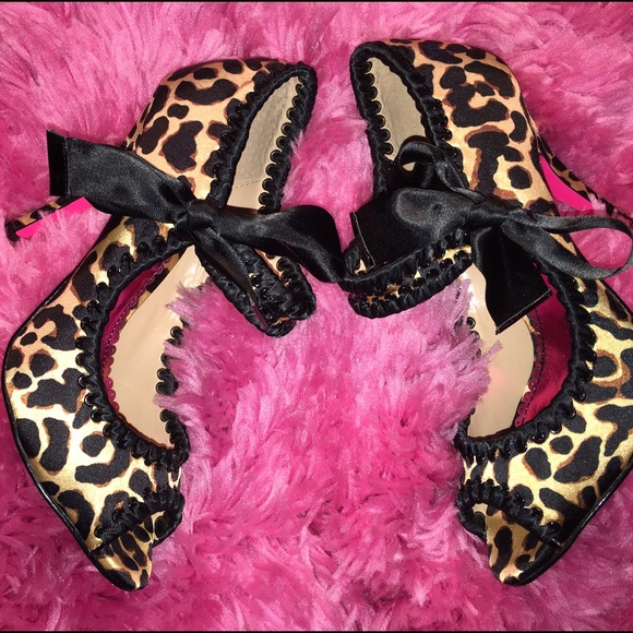 COPY - Betsey Johnson Camdyn Leopard Satin Sandal - Picture 2 of 3